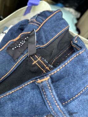 Celebrity Pink Skinny Jeans with Contrast Stitching